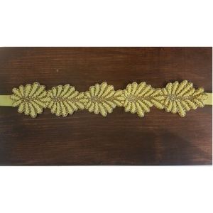 Anthropologie Beaded Elastic Belt with Snap